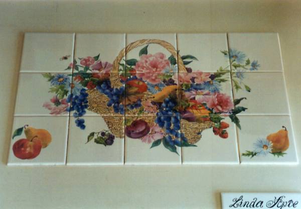 Tile Painting by Linda Apte