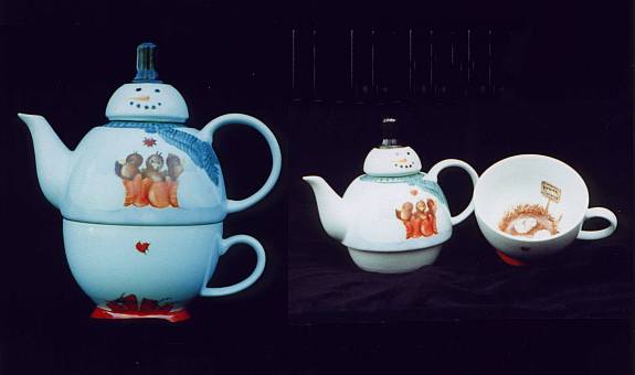Snowman Teapot by Juanita Brookman