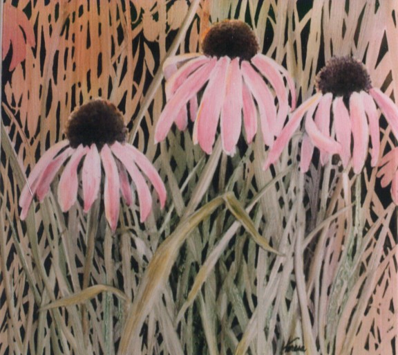 Pink Cone Flowers by Teresa Lemkemann